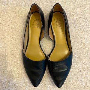 Naturalizer Tamara D’Orsay Black Leather Point Toe Flats
